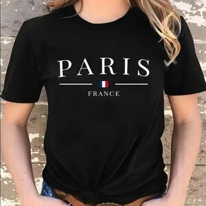 Black Paris France Graphic T-Shirt